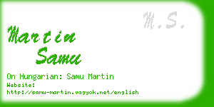 martin samu business card